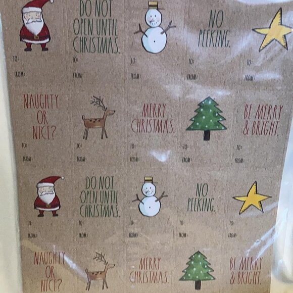 NEW  RAE DUNN 100 CHRISTMAS GIFT TAG STICKERS - Picture 2 of 2